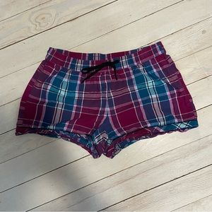 Secret Treasures/pajama shorts/purple turquoise white silver/size medium (8-10)